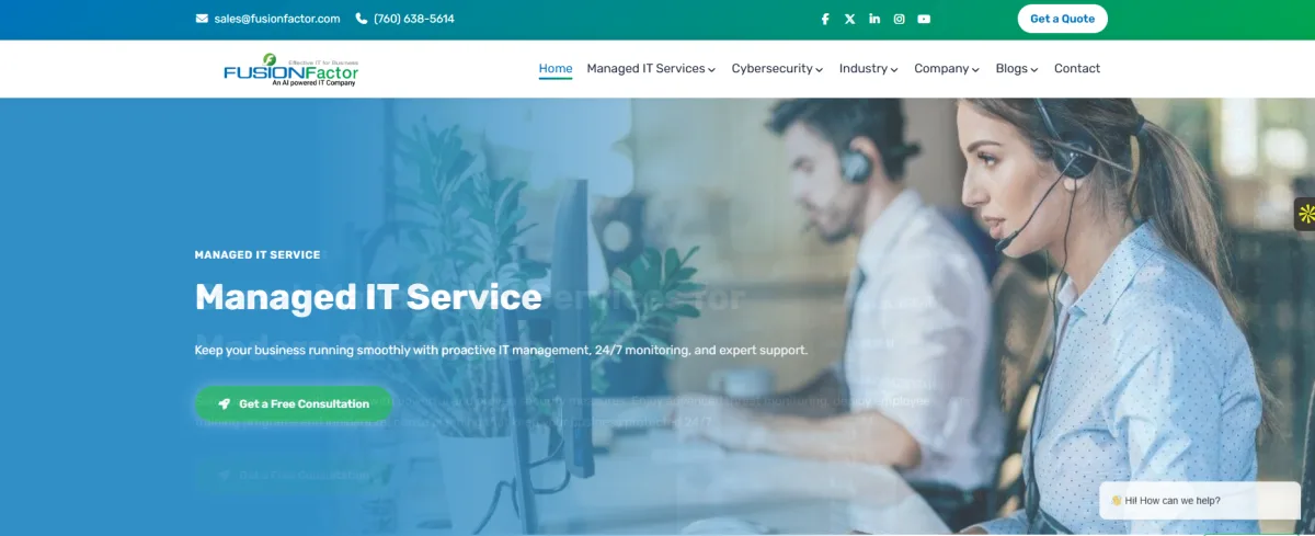 Fusion Factor IT support for real estate San Diego homepage
