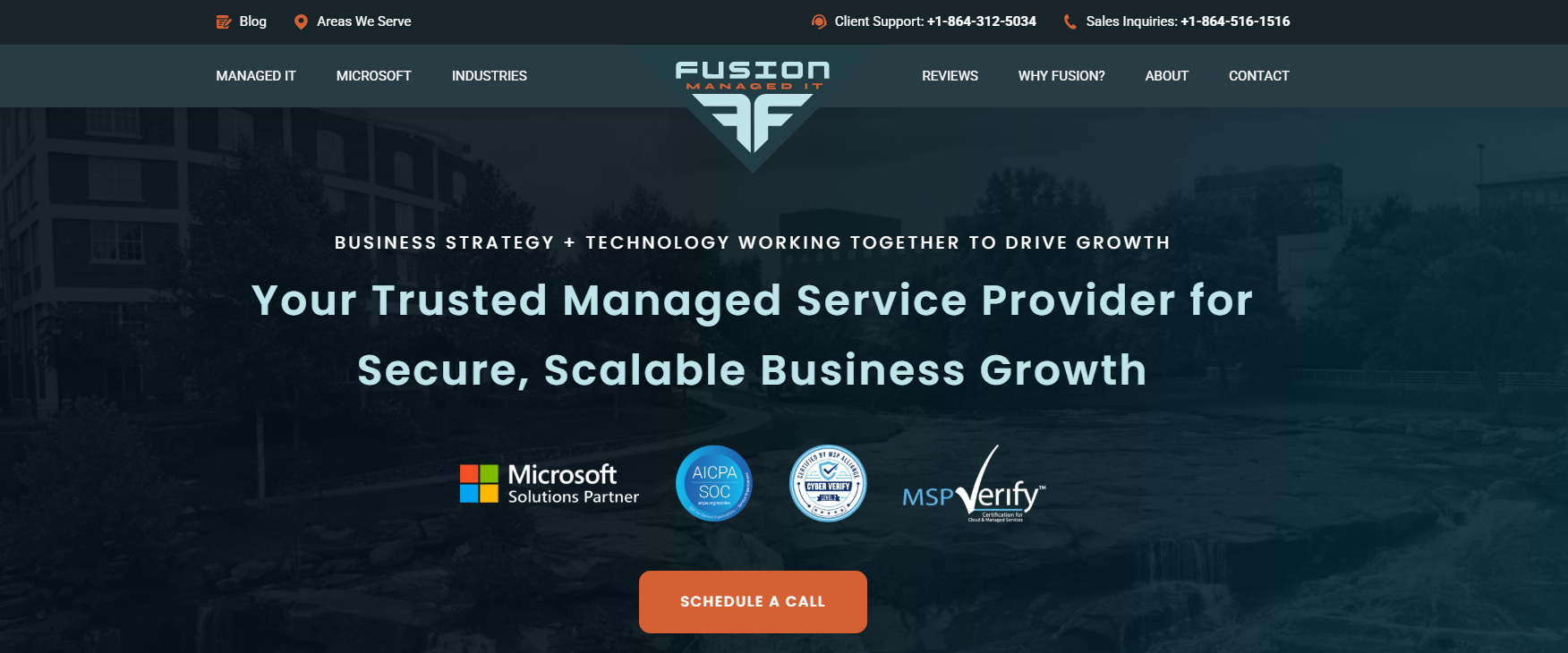 Fusion Managed IT managed IT services in Greenville SC — homepage