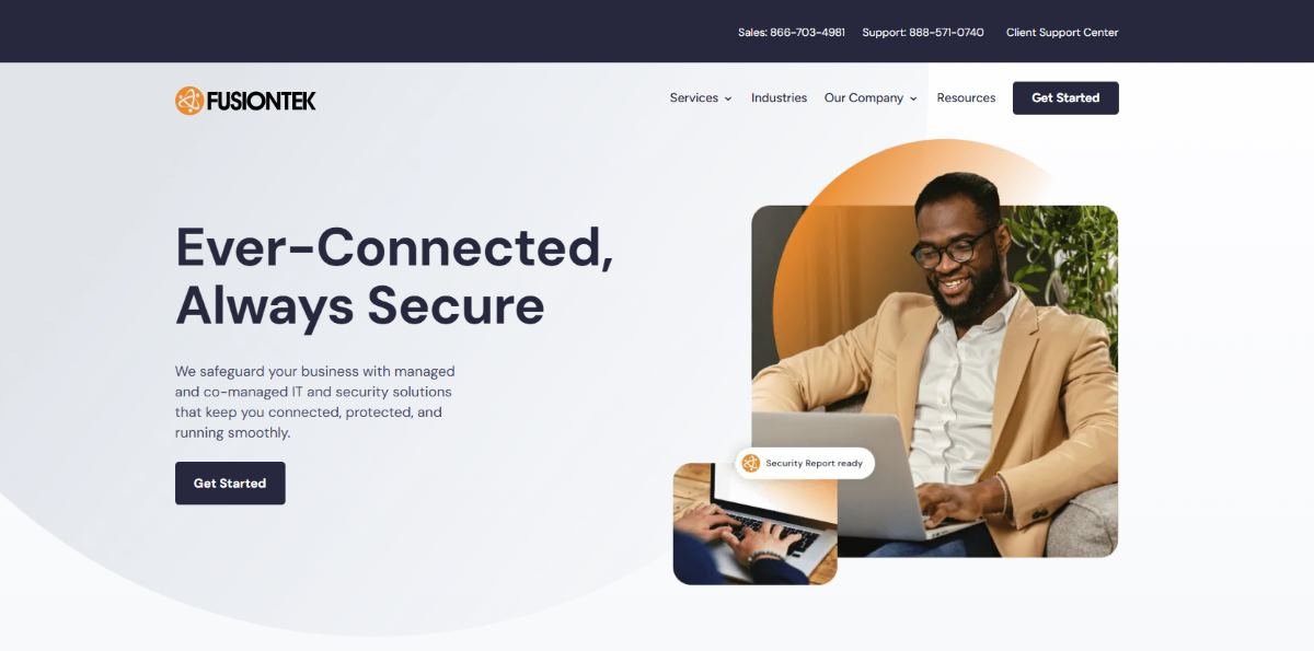 FusionTek Kirkland WA nonprofit managed IT homepage screenshot