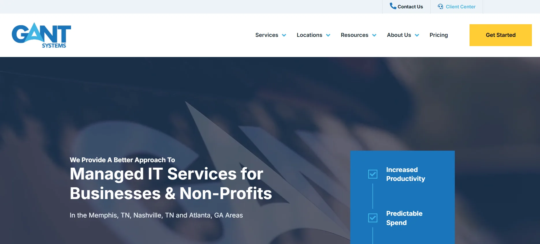 Gant Systems Memphis IT provider — homepage