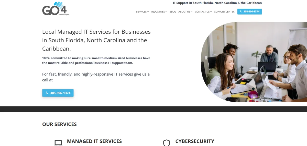 GO4 Technologies managed IT Miami homepage