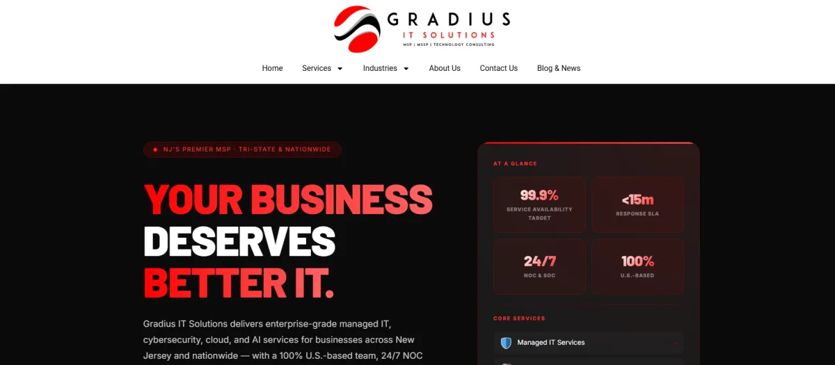 Gradius IT Solutions managed IT services Miami homepage
