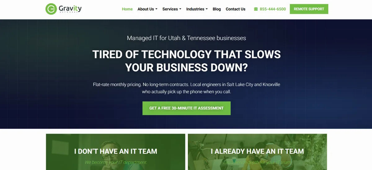 Gravity Networks CMMC Level 2 DIB practice for defense contractors Salt Lake City Utah — homepage