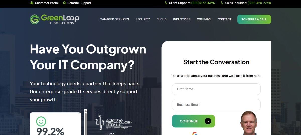 GreenLoop IT Solutions real estate IT services in Phoenix - homepage