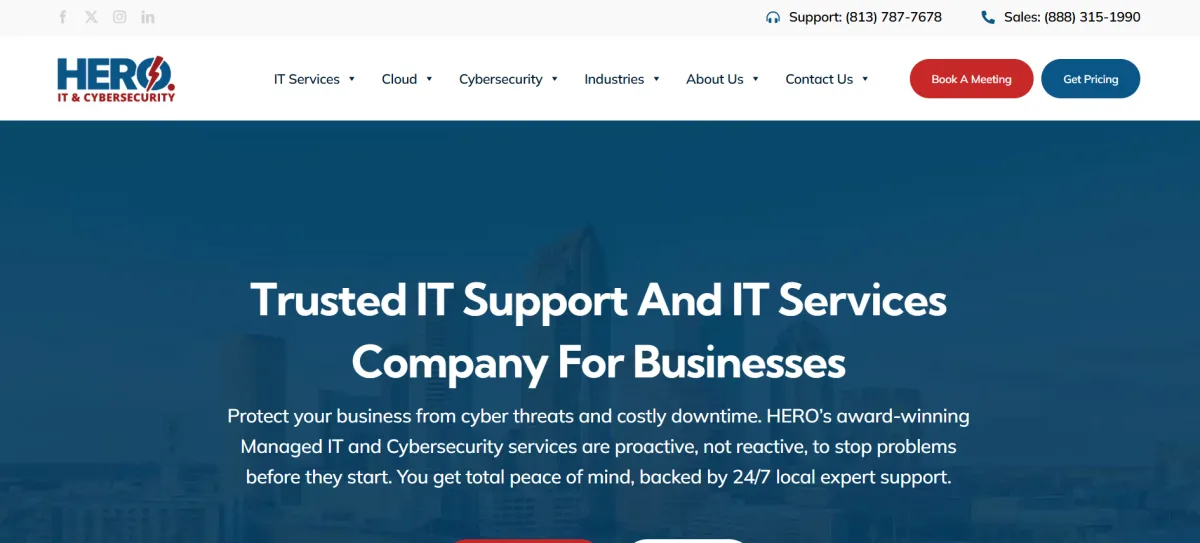 HERO Managed Services IT support for legal firms in Tampa homepage