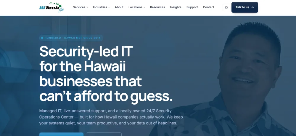 HI Tech Hui cybersecurity MSP Honolulu - homepage