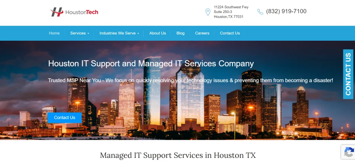 HoustonTech managed IT services for law firms in Houston - homepage