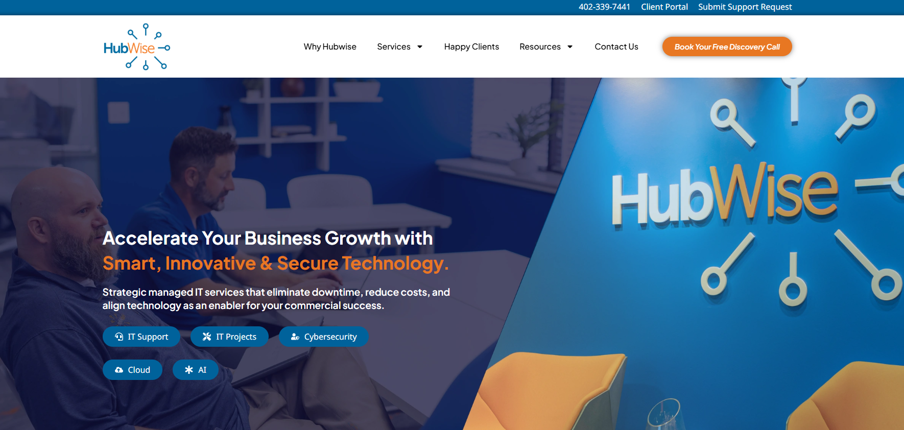 HubWise Technology managed IT services in Omaha NE — homepage