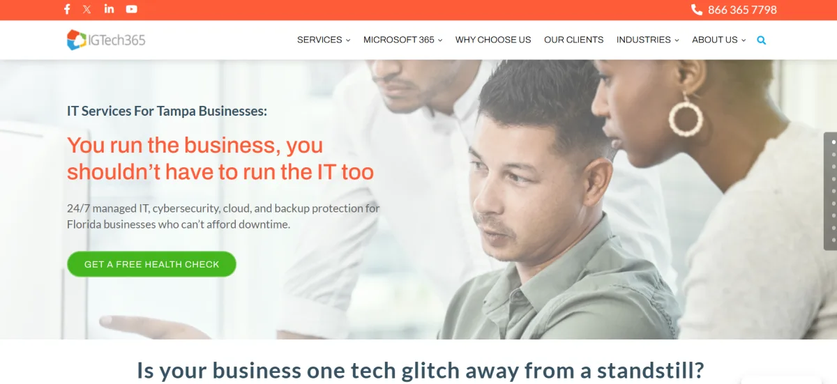IGTech365 managed IT services for Tampa law firms homepage