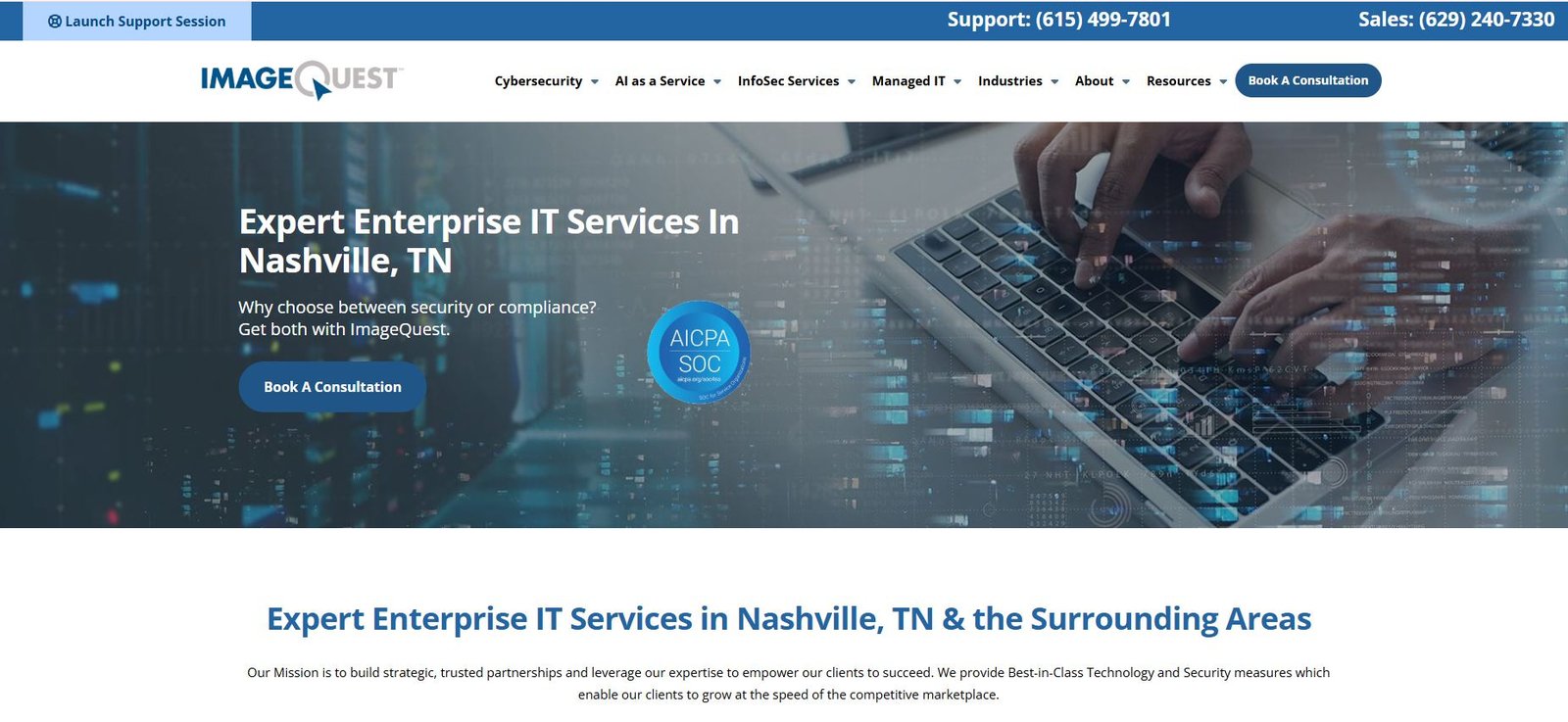 ImageQuest managed IT services for healthcare in Nashville homepage
