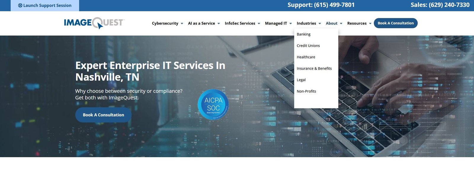 ImageQuest managed IT services for hospitality in Nashville homepage