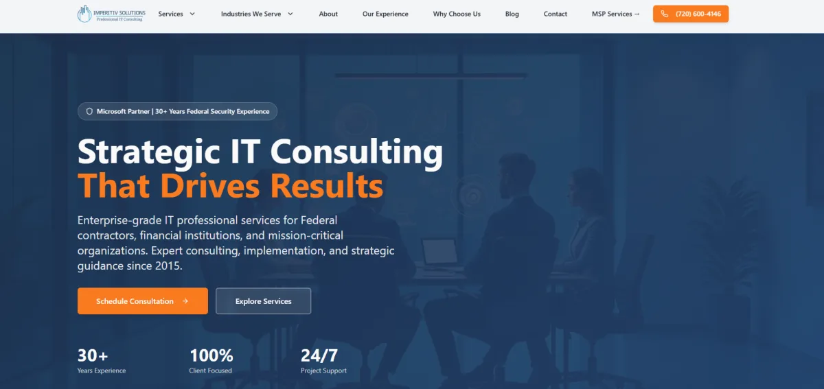 Imperitiv Solutions CMMC compliance Denver homepage