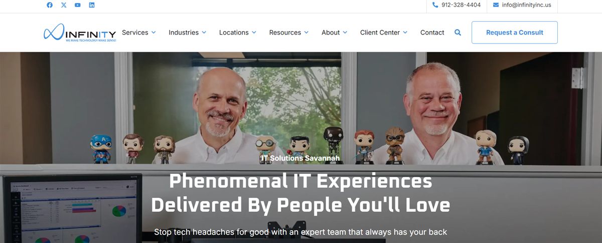 Infinity Inc managed IT services Savannah GA - homepage