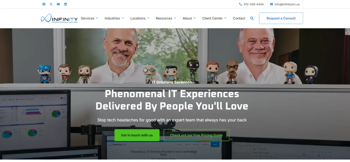 Infinity, Inc. managed IT services for professional services firms Savannah, GA — homepage