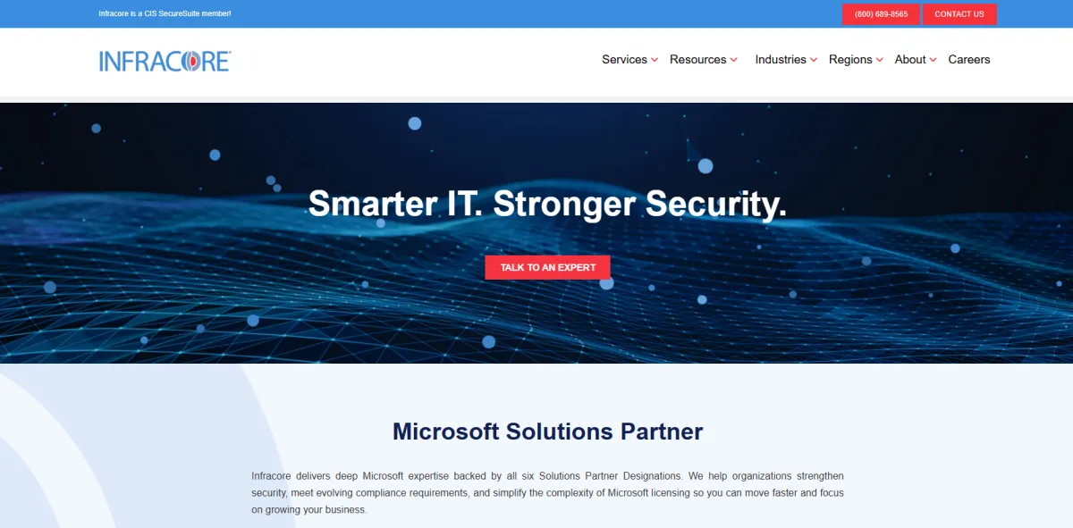 Infracore biotech and pharma IT services homepage