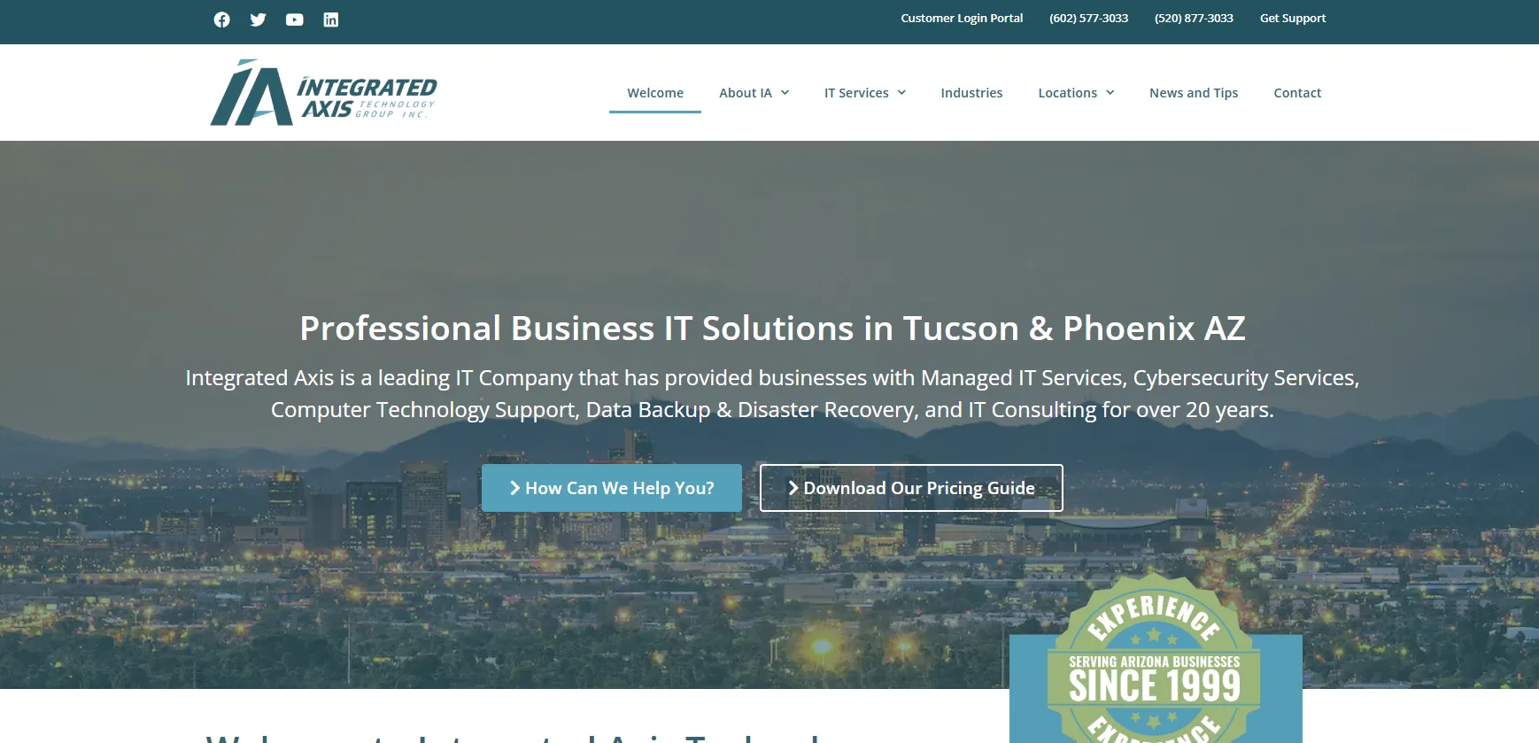 Integrated Axis Tucson Phoenix managed IT — homepage