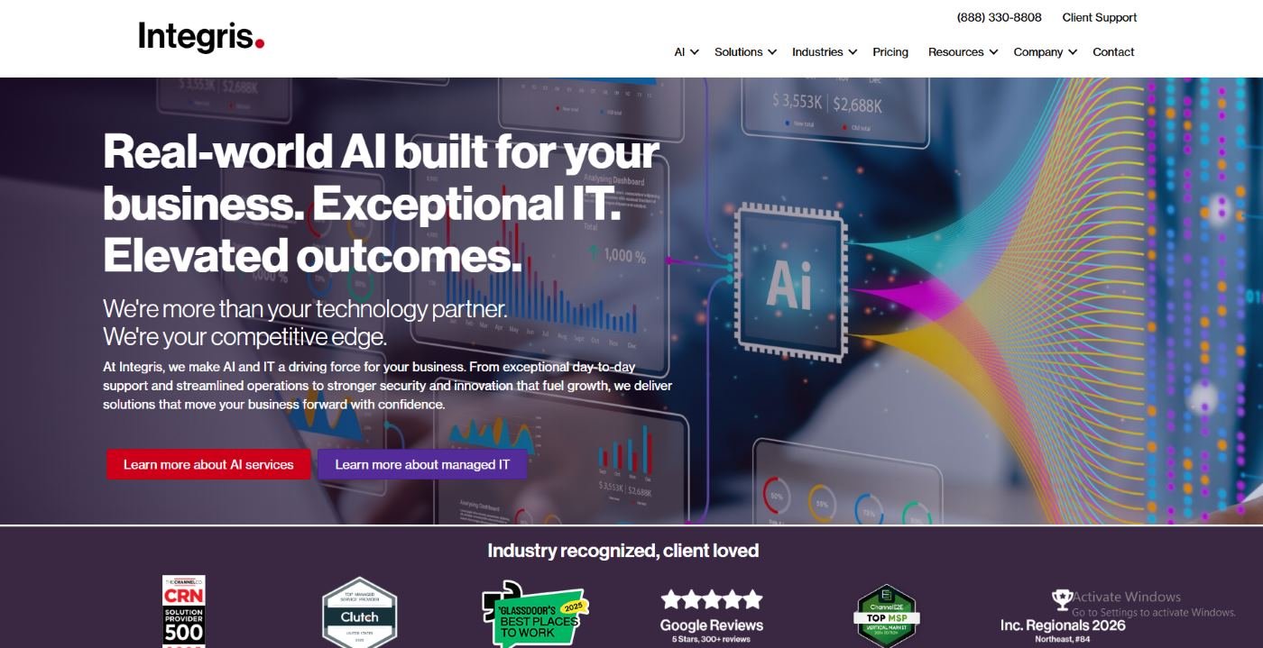 Integris managed IT services for law firms homepage