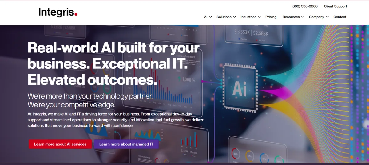 Integris managed IT services biotech life sciences homepage