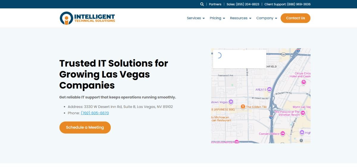 Intelligent Technical Solutions managed IT services for construction in Las Vegas NV homepage