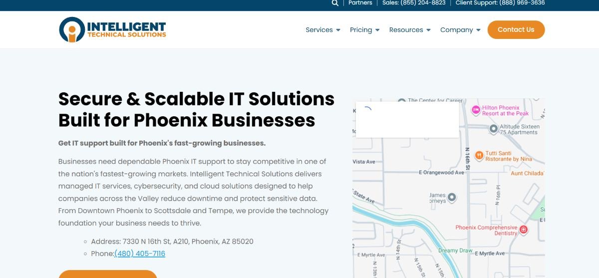 Intelligent Technical Solutions managed IT services for real estate in Phoenix - homepage