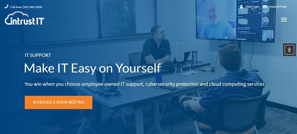 Intrust IT employee-owned managed services Columbus Ohio homepage screenshot