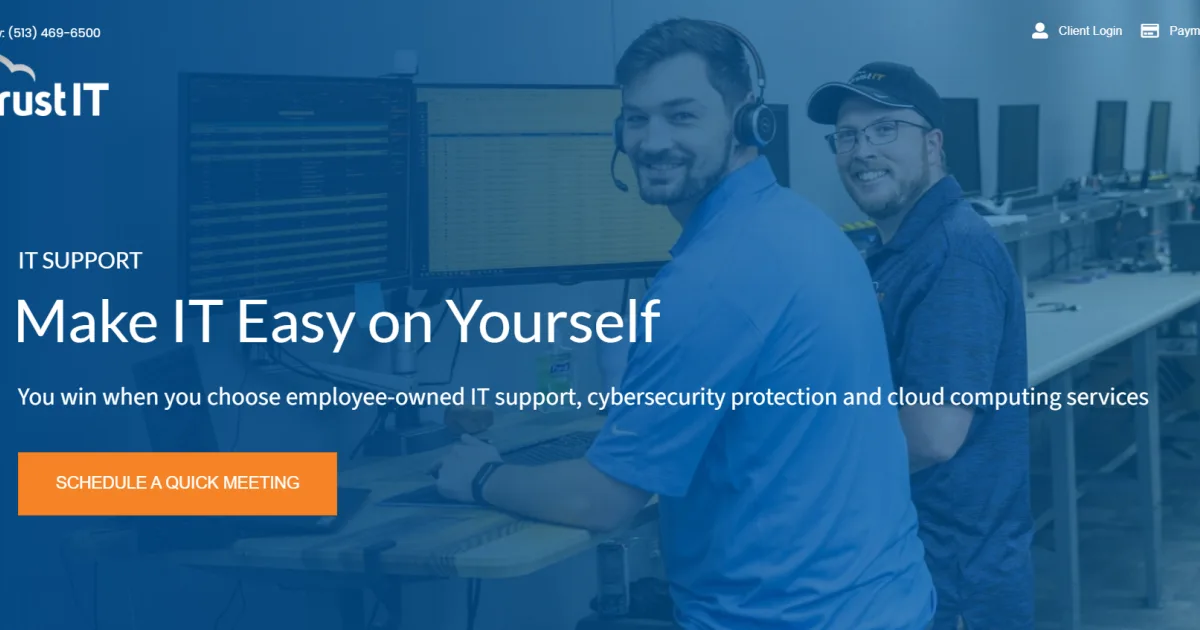 Intrust IT managed services Columbus Ohio homepage