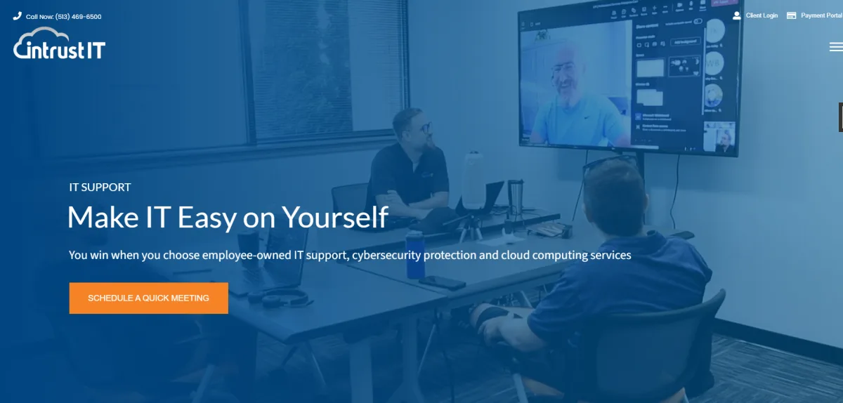 Intrust IT managed IT services Cincinnati Ohio homepage