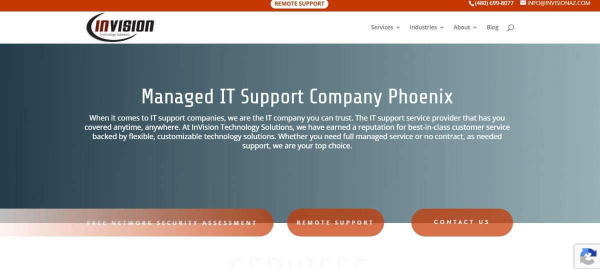 InVision Technology Solutions legal IT services in Scottsdale - homepage screenshot