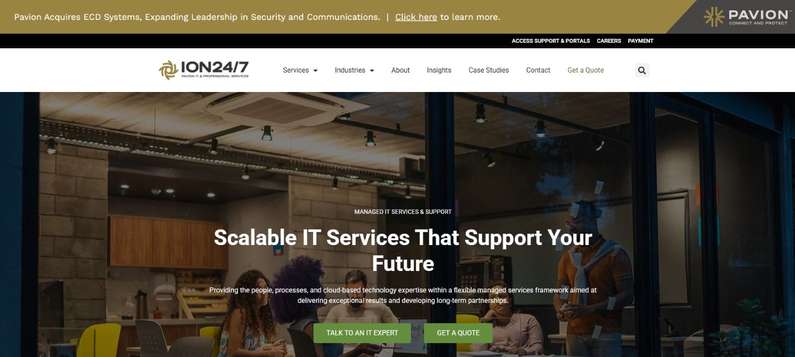 ION247 Altamonte Springs MSSP cloud-first hospitality Orlando homepage screenshot