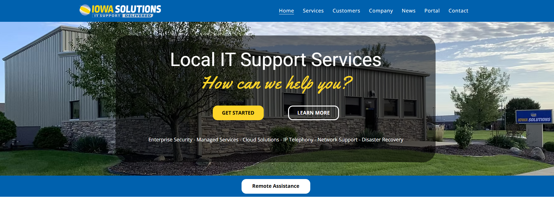 Iowa Solutions managed IT services in Des Moines IA — homepage