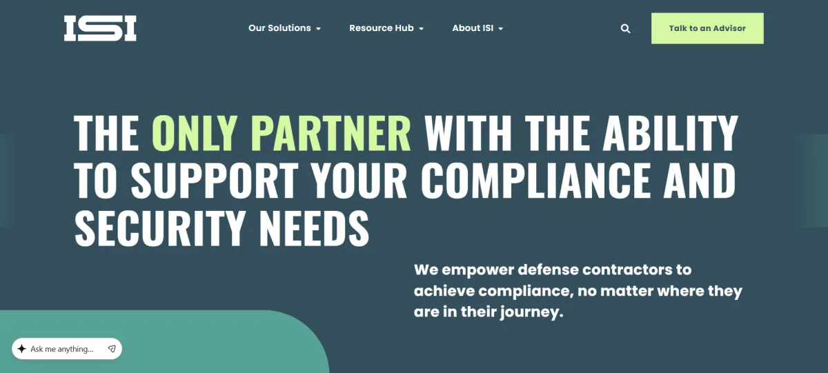 ISI Defense managed IT cybersecurity Herndon Virginia homepage