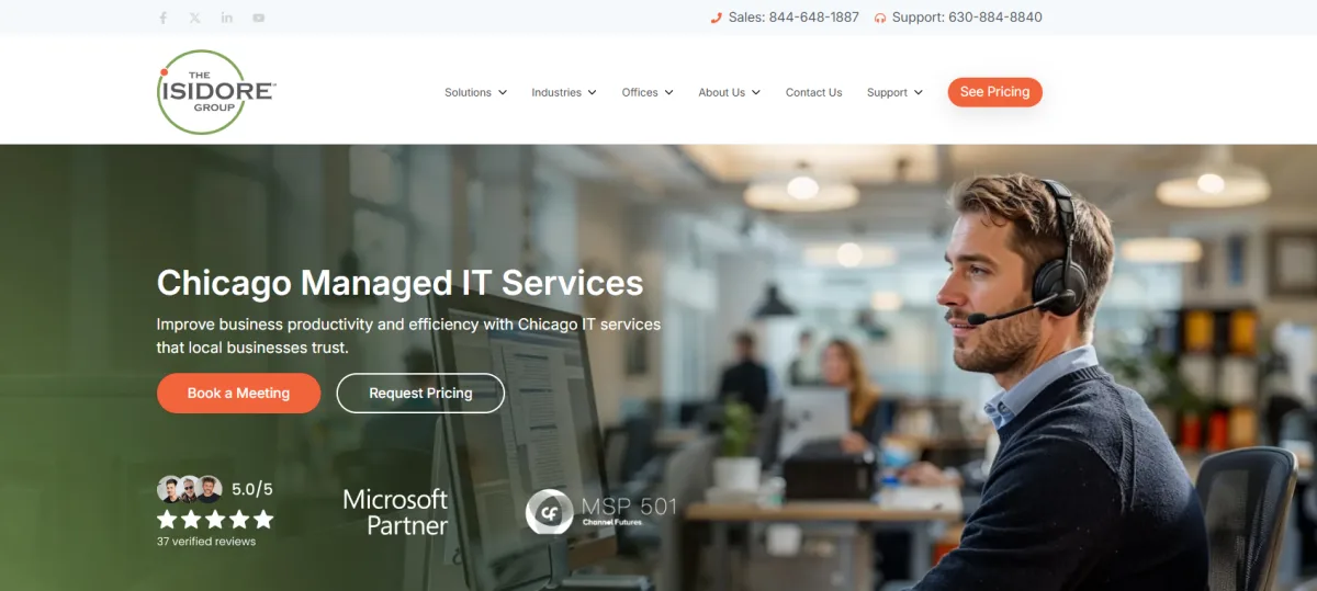 Isidore Group managed IT services Chicago homepage
