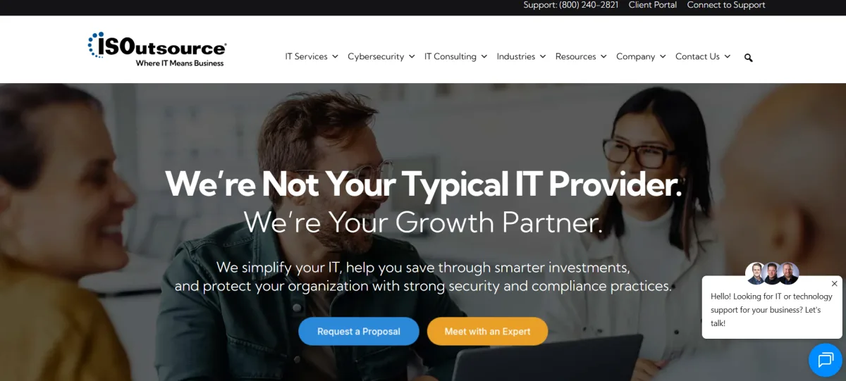 ISOutsource managed IT services Portland homepage