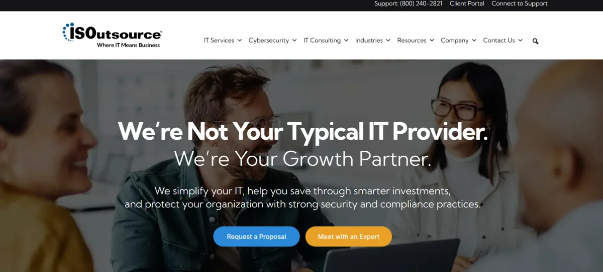 ISOutsource managed IT services Portland Oregon homepage