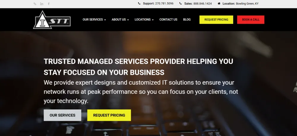 ISTT managed and co-managed IT Louisville homepage screenshot
