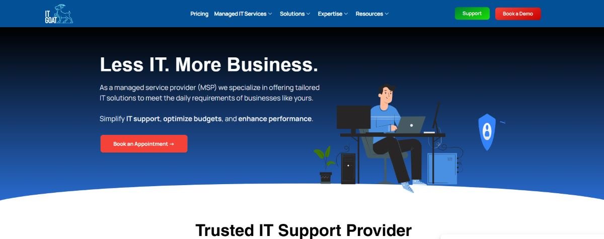 IT GOAT managed IT services for retail homepage