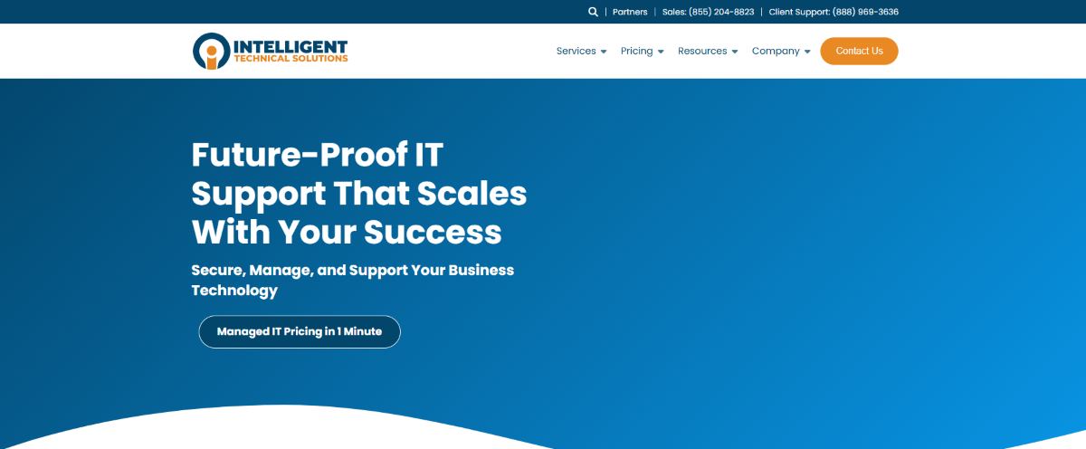 Intelligent Technical Solutions ITS managed IT and DMS expertise homepage screenshot