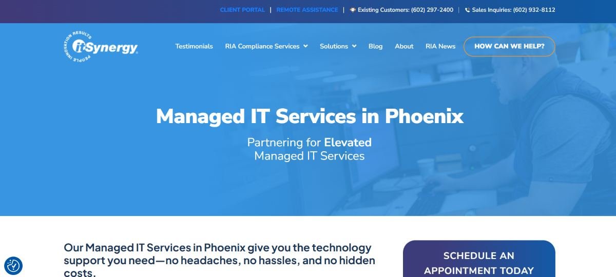 itSynergy managed IT services Phoenix Arizona homepage