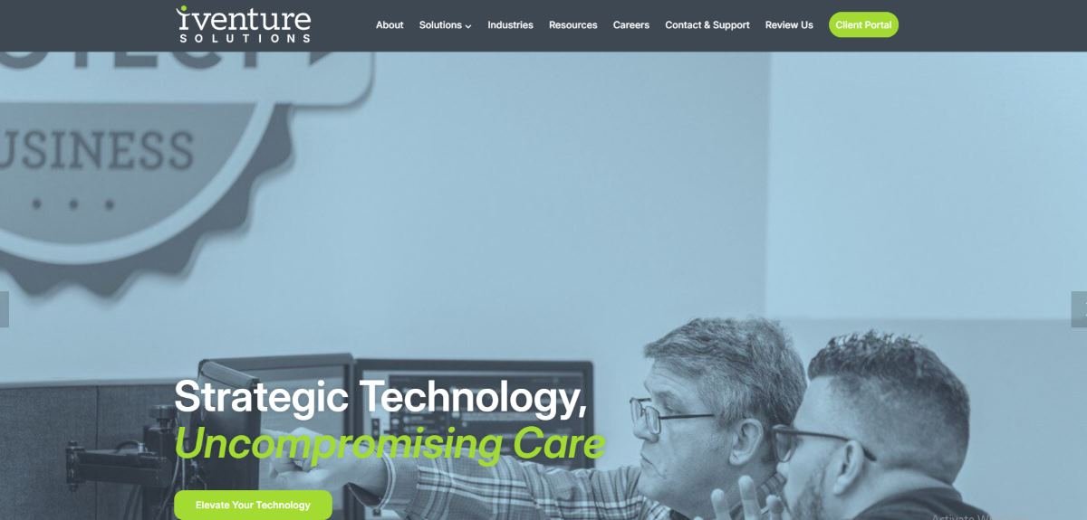 iVenture Solutions managed IT services for real estate in Orlando homepage