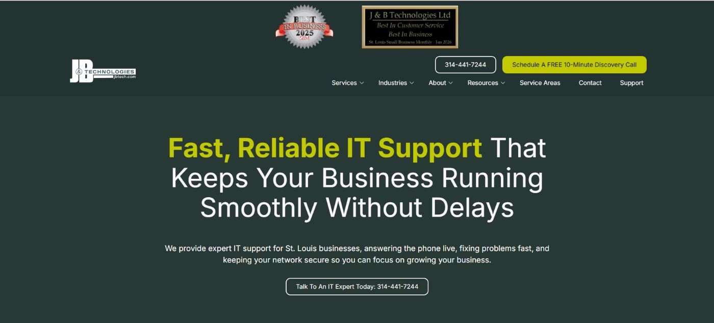 J&B Technologies value-oriented managed IT in Maryland Heights St. Louis homepage