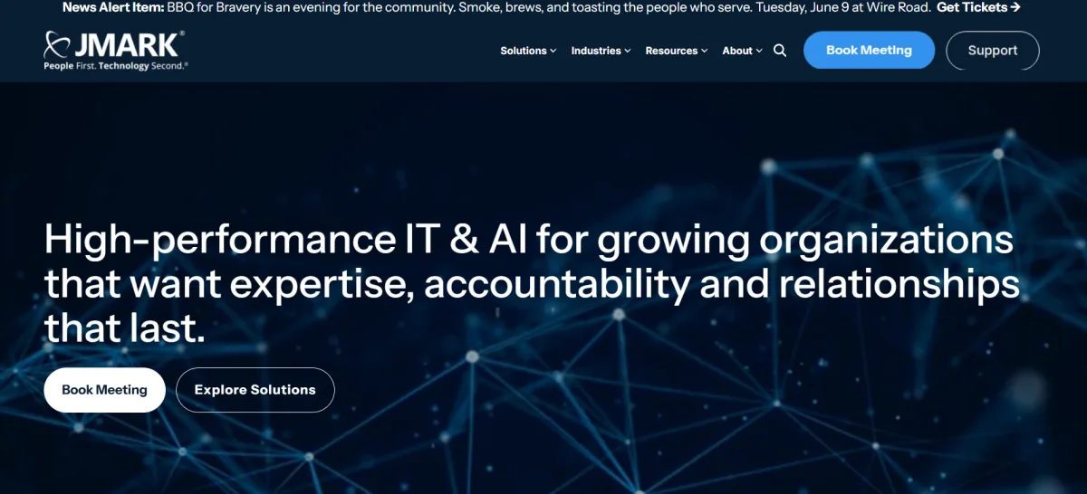 JMARK managed IT and cybersecurity for financial firms Tulsa homepage screenshot