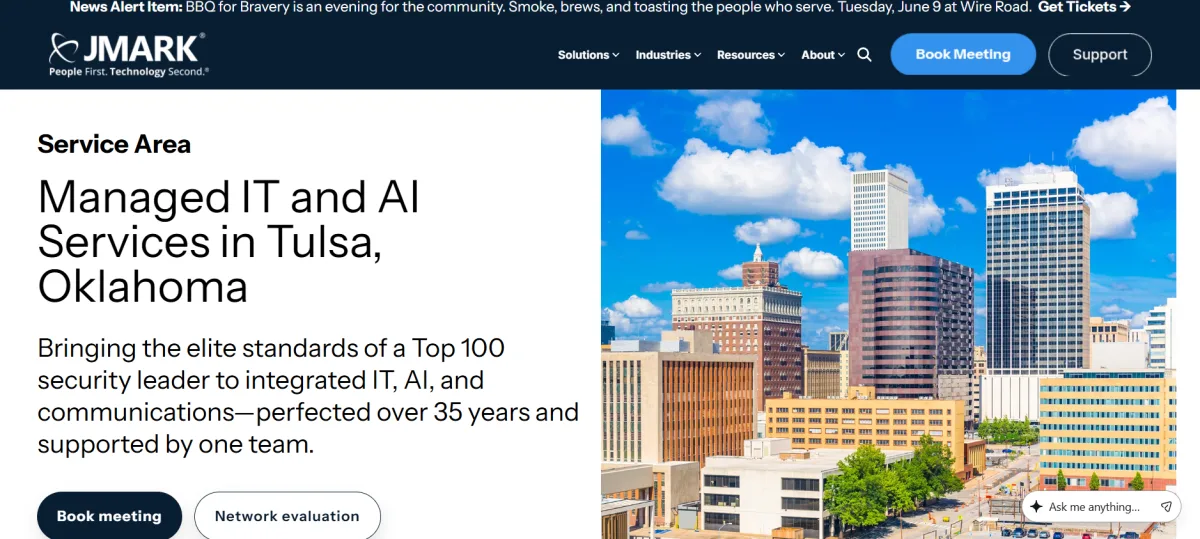 JMARK managed IT and security for manufacturing Tulsa Oklahoma homepage