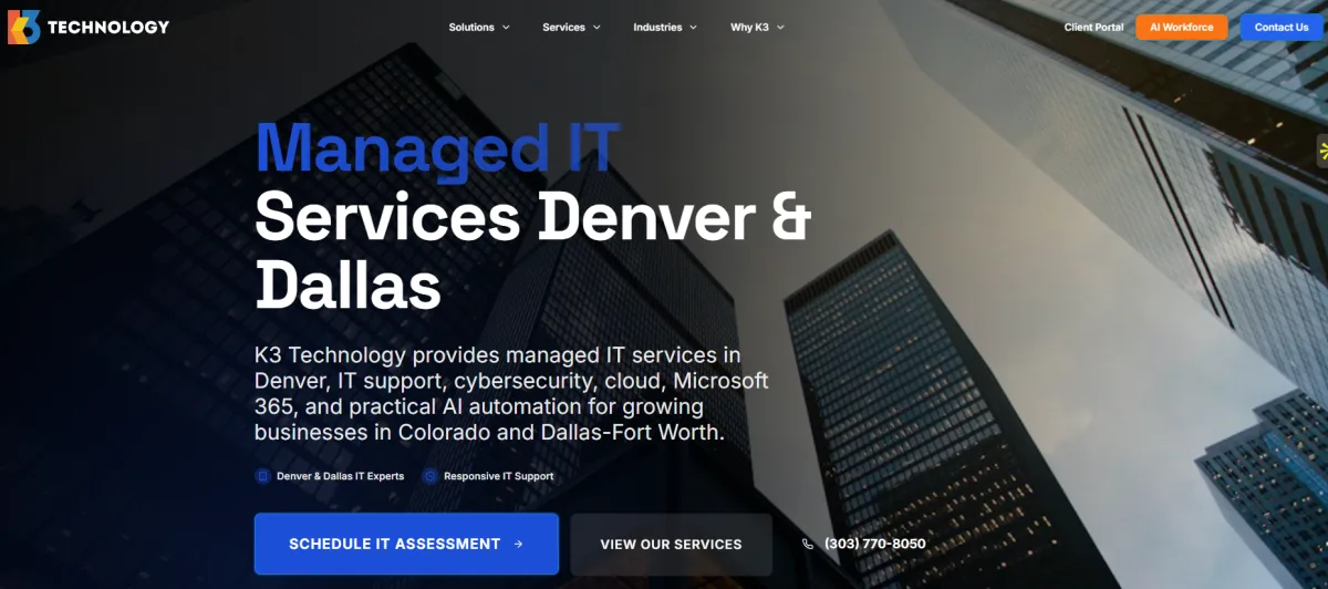 K3 Technology managed IT SOC 2 Denver - homepage