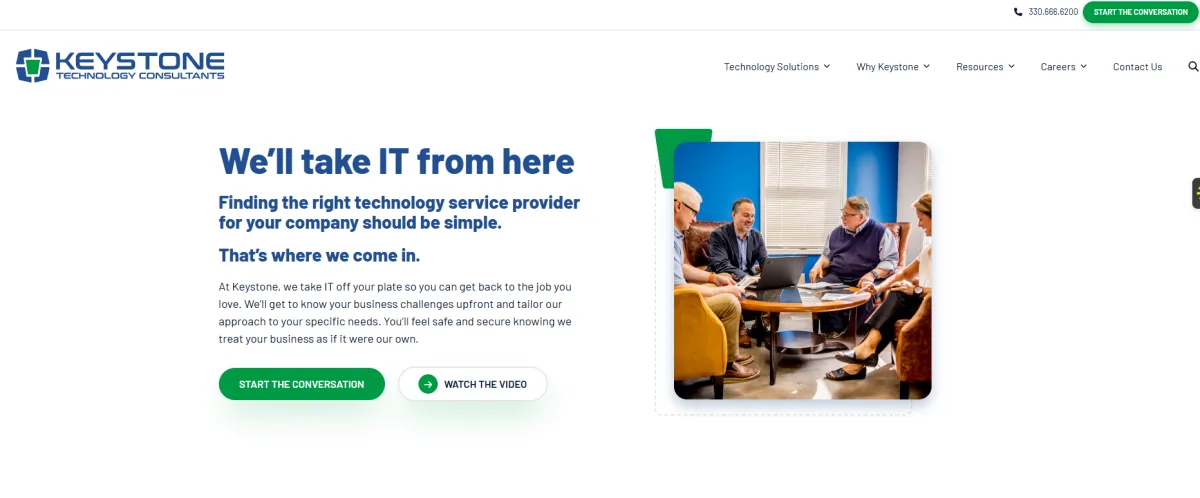 Keystone Technology Consultants managed IT Northeast Ohio homepage