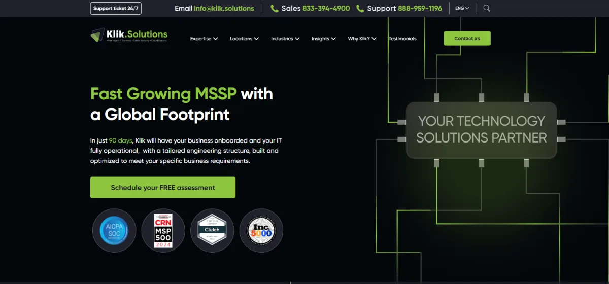 Klik Solutions managed IT for real estate - homepage