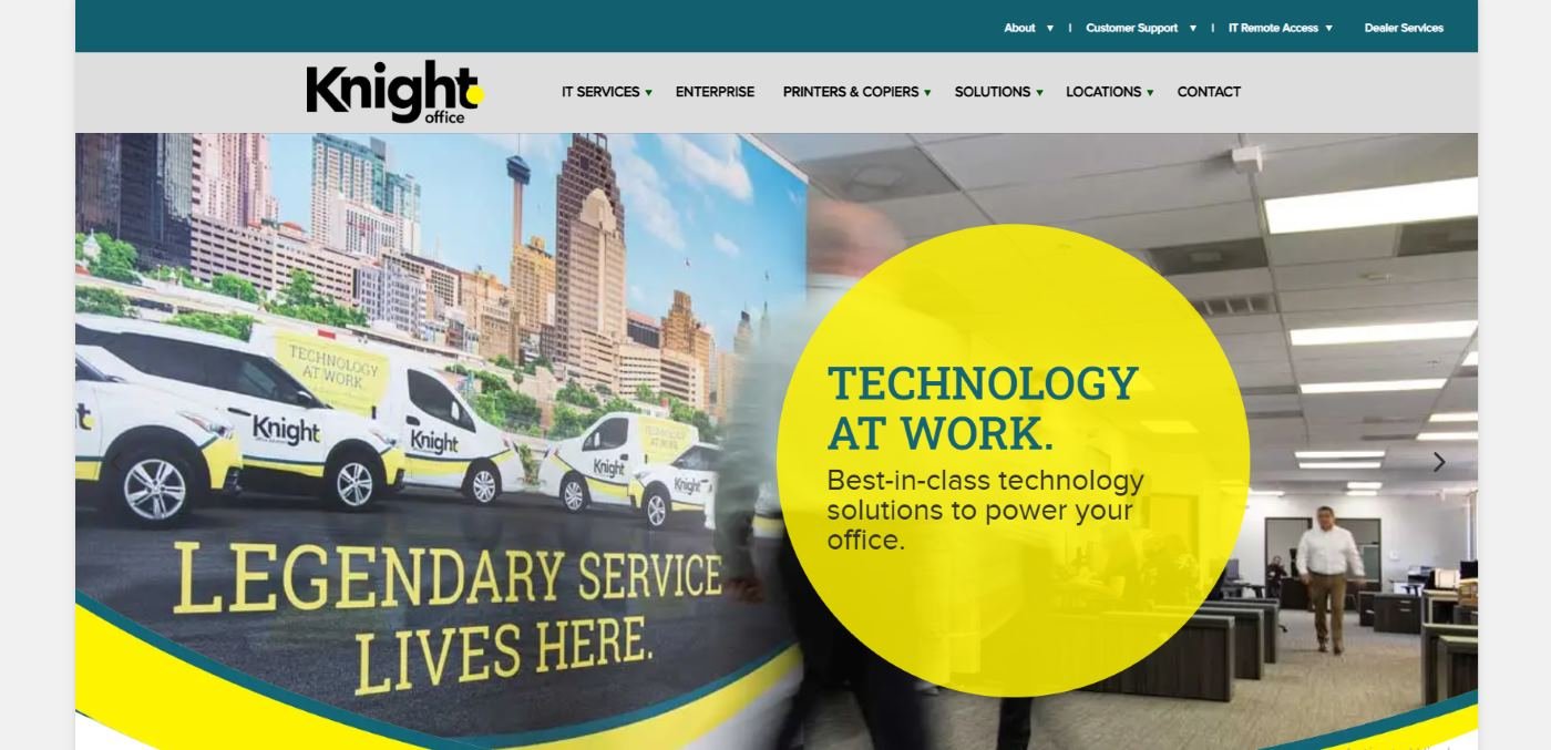 Knight Office Solutions managed IT services San Antonio homepage