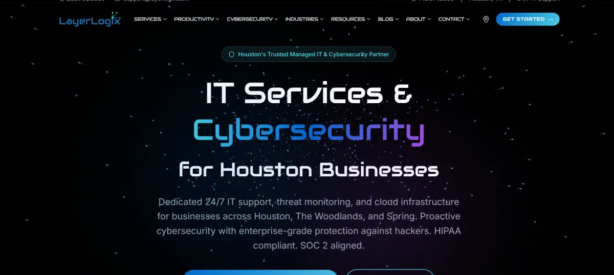 LayerLogix managed IT services homepage