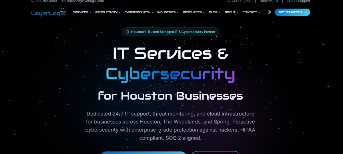 LayerLogix healthcare IT services in The Woodlands — homepage