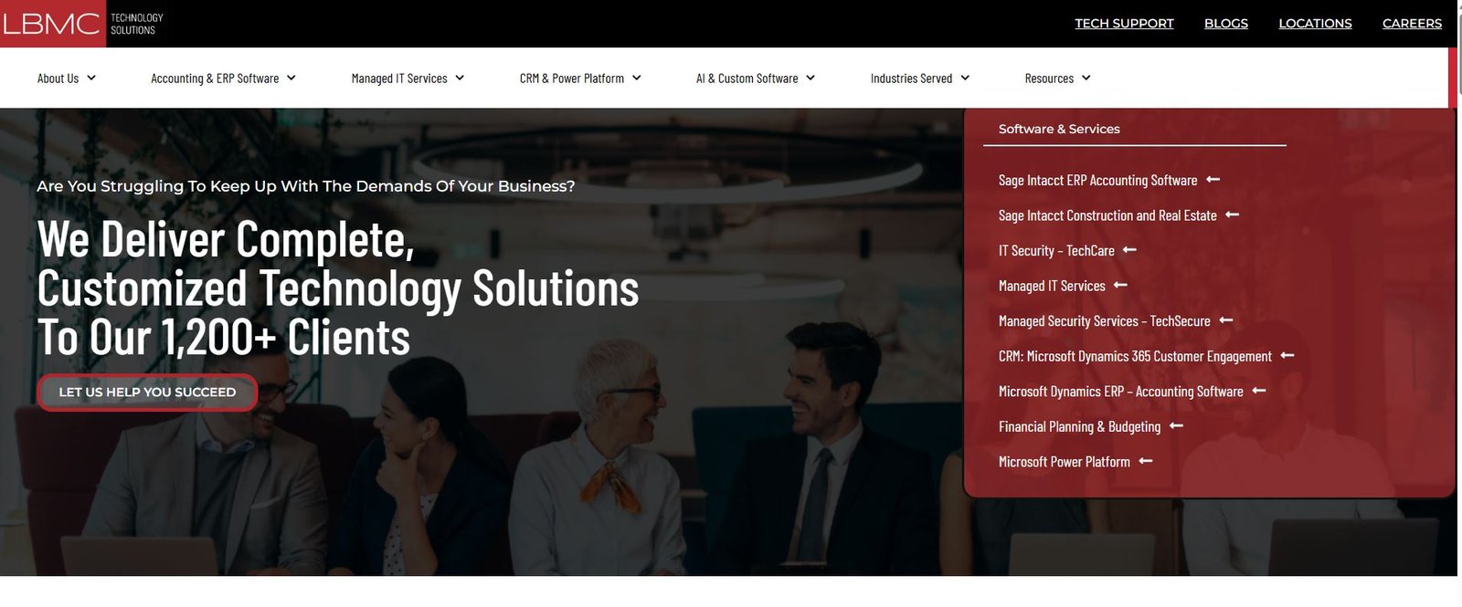 LBMC Technology Solutions managed IT services for healthcare in Nashville homepage
