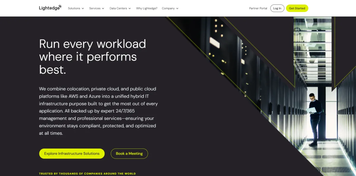 Lightedge homepage HIPAA healthcare managed IT Des Moines